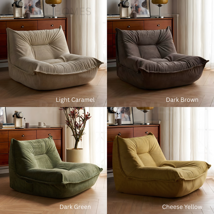 UFERO Modern Corduroy Fabric Lounge Chair - Radical Homes Singapore
