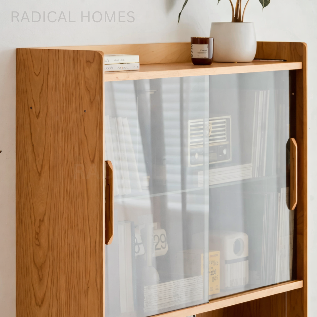 DIM Japandi Solid Wood Display Cabinet - Radical Homes Singapore
