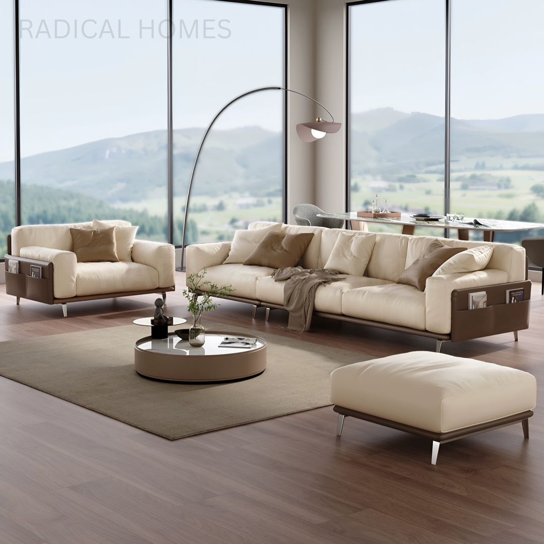 CARVELA Modern Leather Lounge Sofa - Radical Homes Singapore