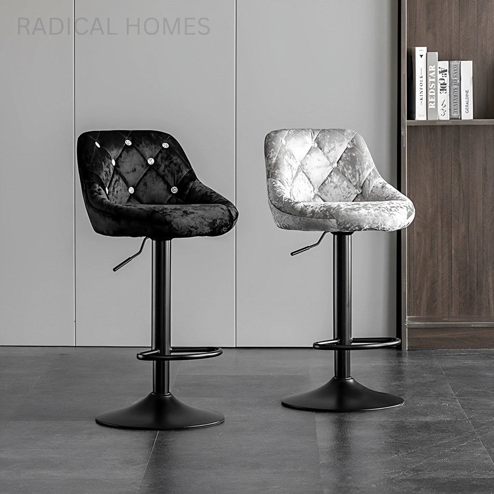 VANO Modern Velvet Bar Stool - Radical Homes Singapore