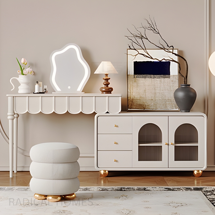 AMELIE Vintage Solid Wood Dressing Table Set