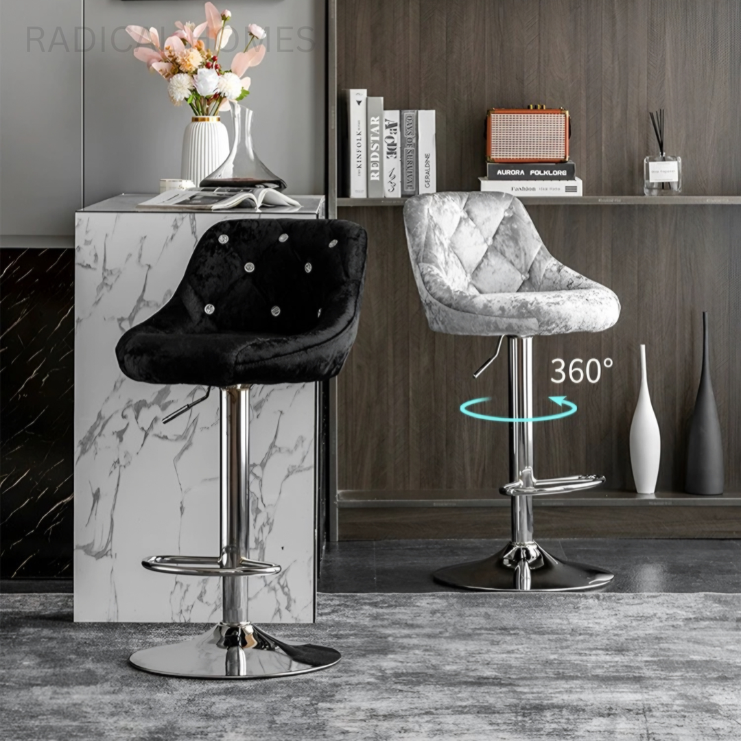 VANO Modern Velvet Bar Stool - Radical Homes Singapore