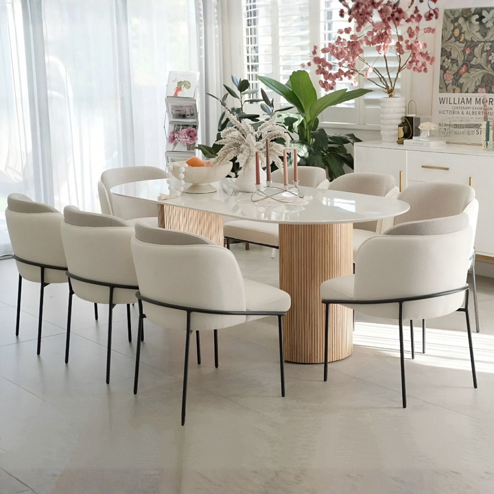 CREMA Oval Sintered Stone Dining Table - Radical Homes Singapore