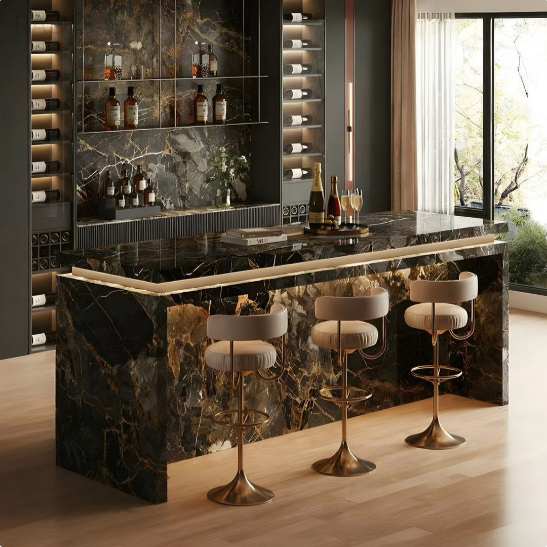 CALVANO Modern Sintered Stone Island Bar Table - Radical Homes Singapore
