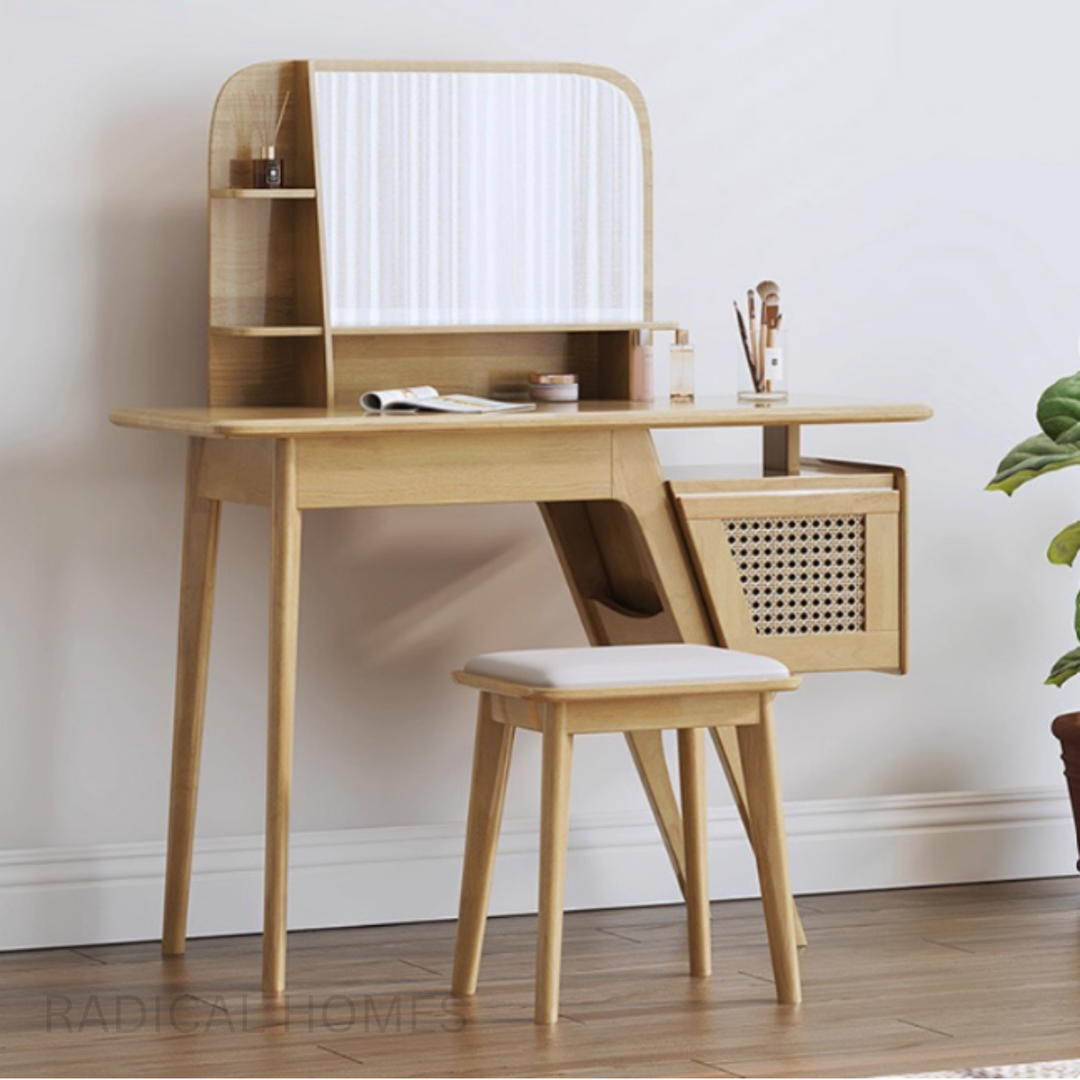 KIIMA Solid Wood Dressing Table Set