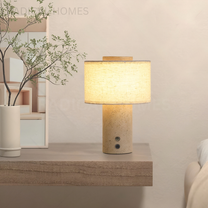 MINO Modern Travertine Table Lamp - Radical Homes Singapore