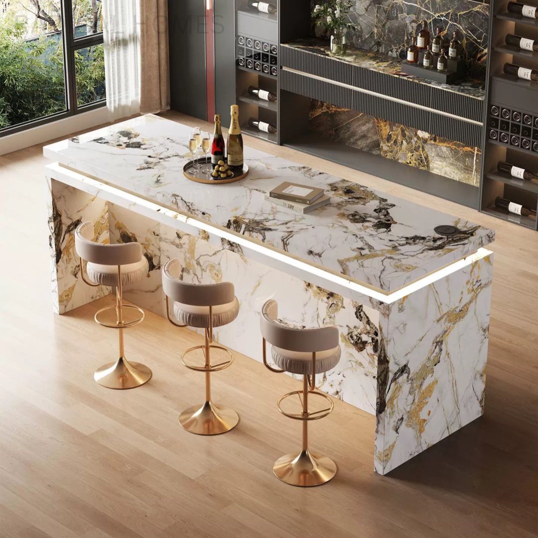 CALVANO Modern Sintered Stone Island Bar Table - Radical Homes Singapore