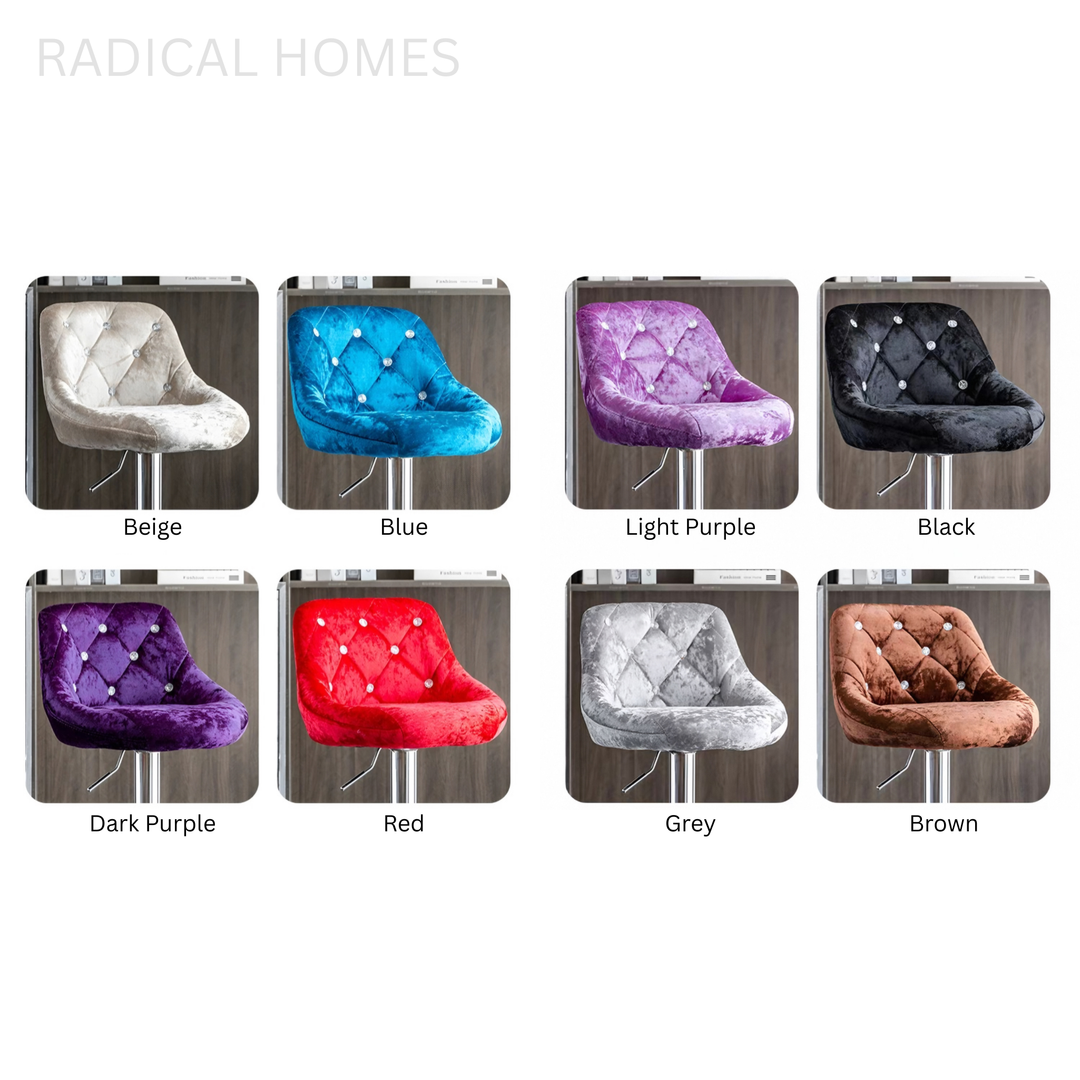 VANO Modern Velvet Bar Stool - Radical Homes Singapore