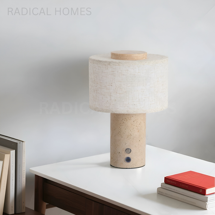 MINO Modern Travertine Table Lamp - Radical Homes Singapore