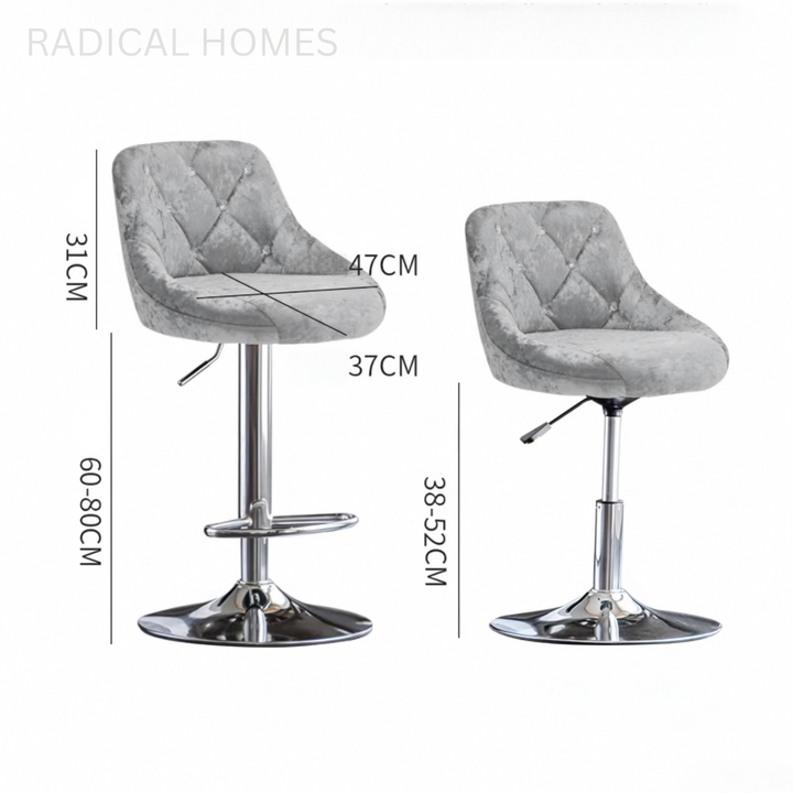 VANO Modern Velvet Bar Stool - Radical Homes Singapore