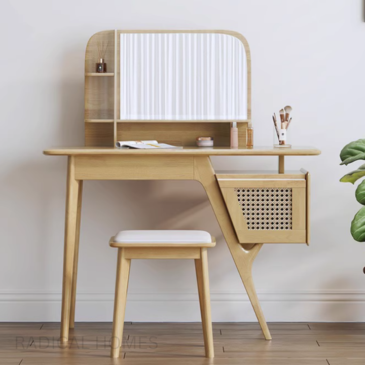 KIIMA Solid Wood Dressing Table Set