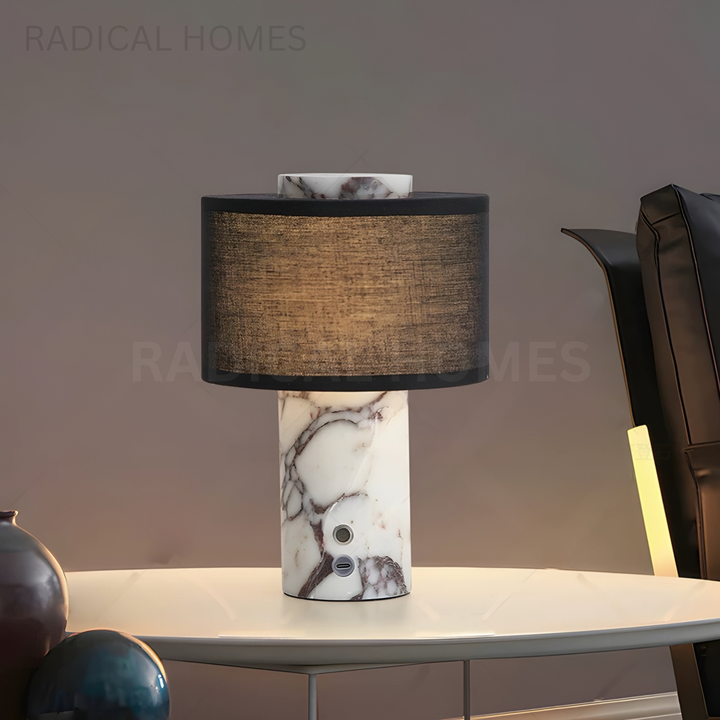 MINO Modern Travertine Table Lamp - Radical Homes Singapore