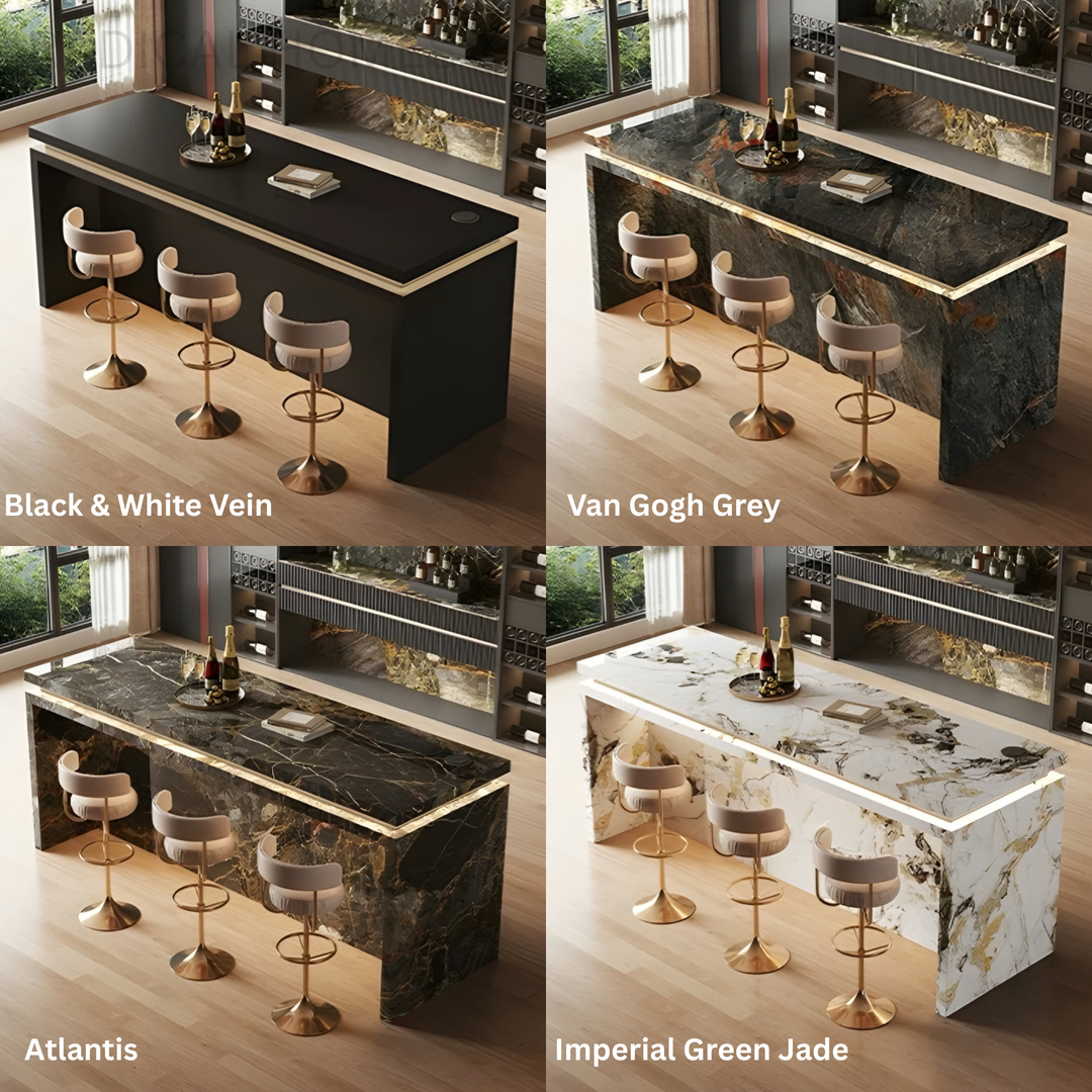 CALVANO Modern Sintered Stone Island Bar Table - Radical Homes Singapore