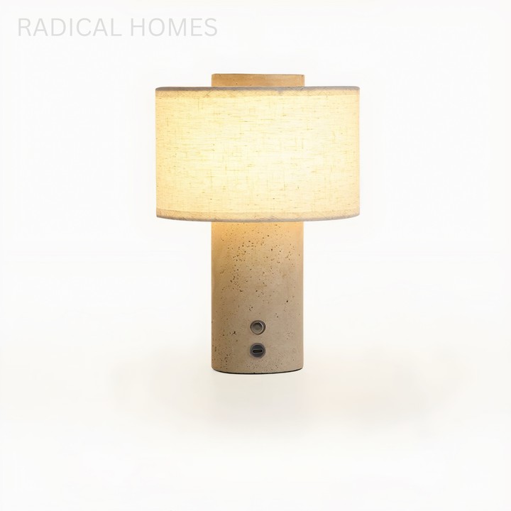 MINO Modern Travertine Table Lamp - Radical Homes Singapore