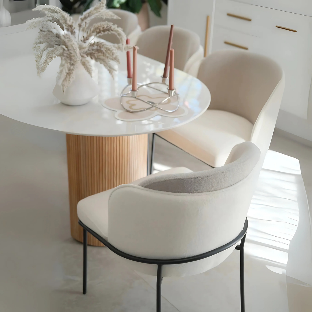 CREMA Oval Sintered Stone Dining Table - Radical Homes Singapore