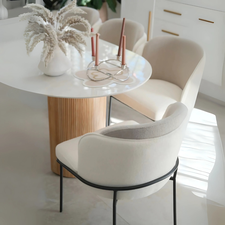 CREMA Oval Sintered Stone Dining Table - Radical Homes Singapore