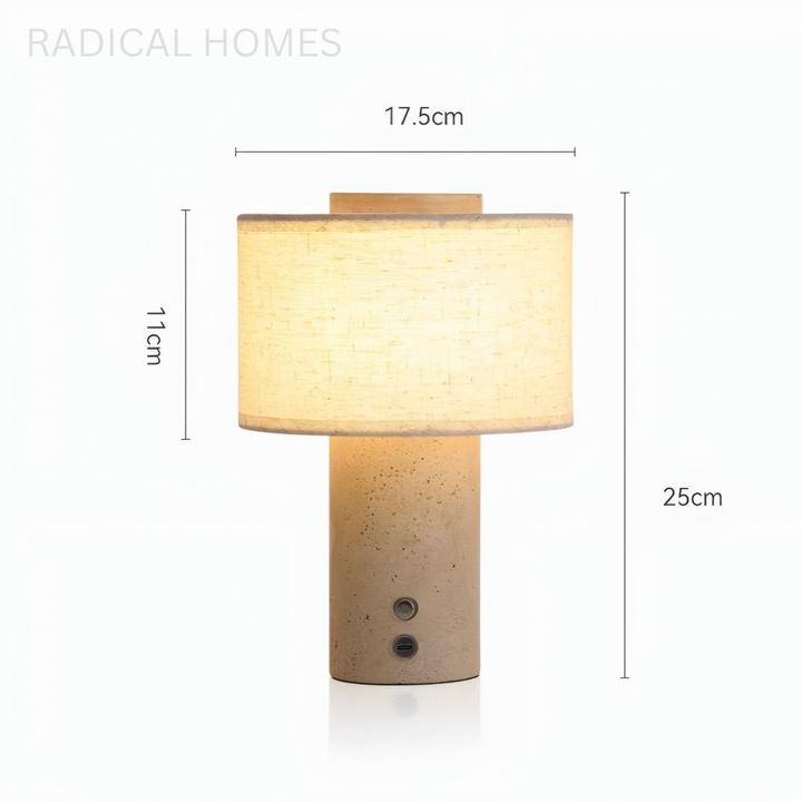 MINO Modern Travertine Table Lamp - Radical Homes Singapore