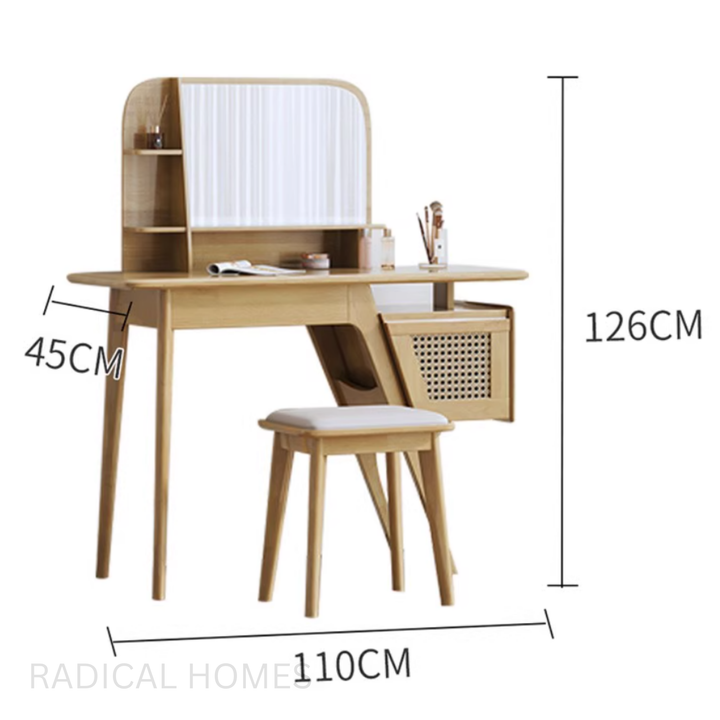 KIIMA Solid Wood Dressing Table Set