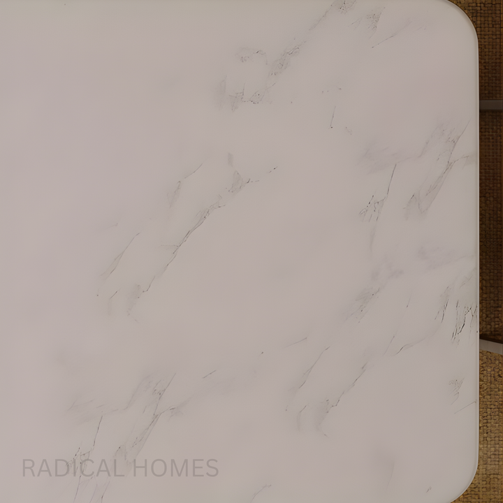 LECCO White Jade Stone Dining Table & Chair Set