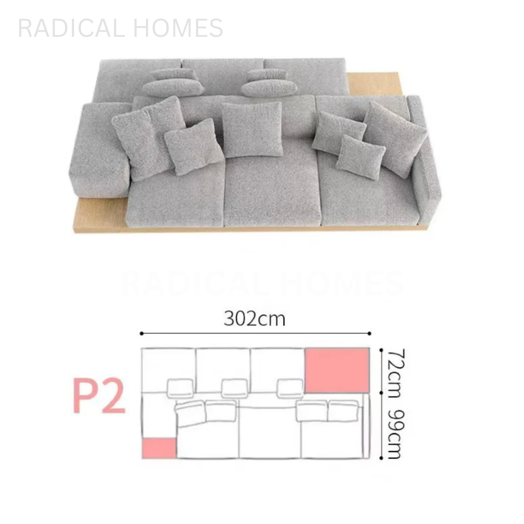 KIARA Minimalist Double-Sided Fabric Sofa