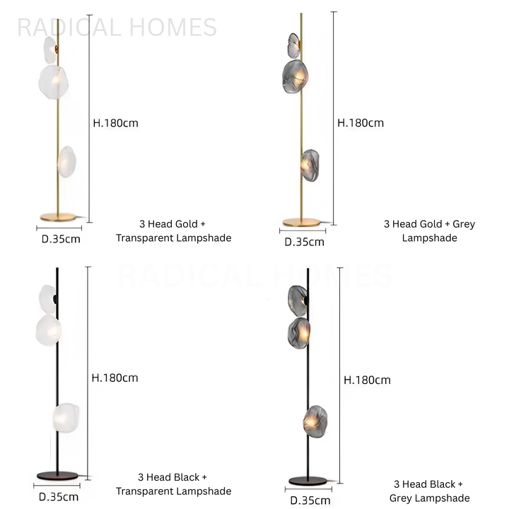 LUMEN Modern Glass Floor Lamp