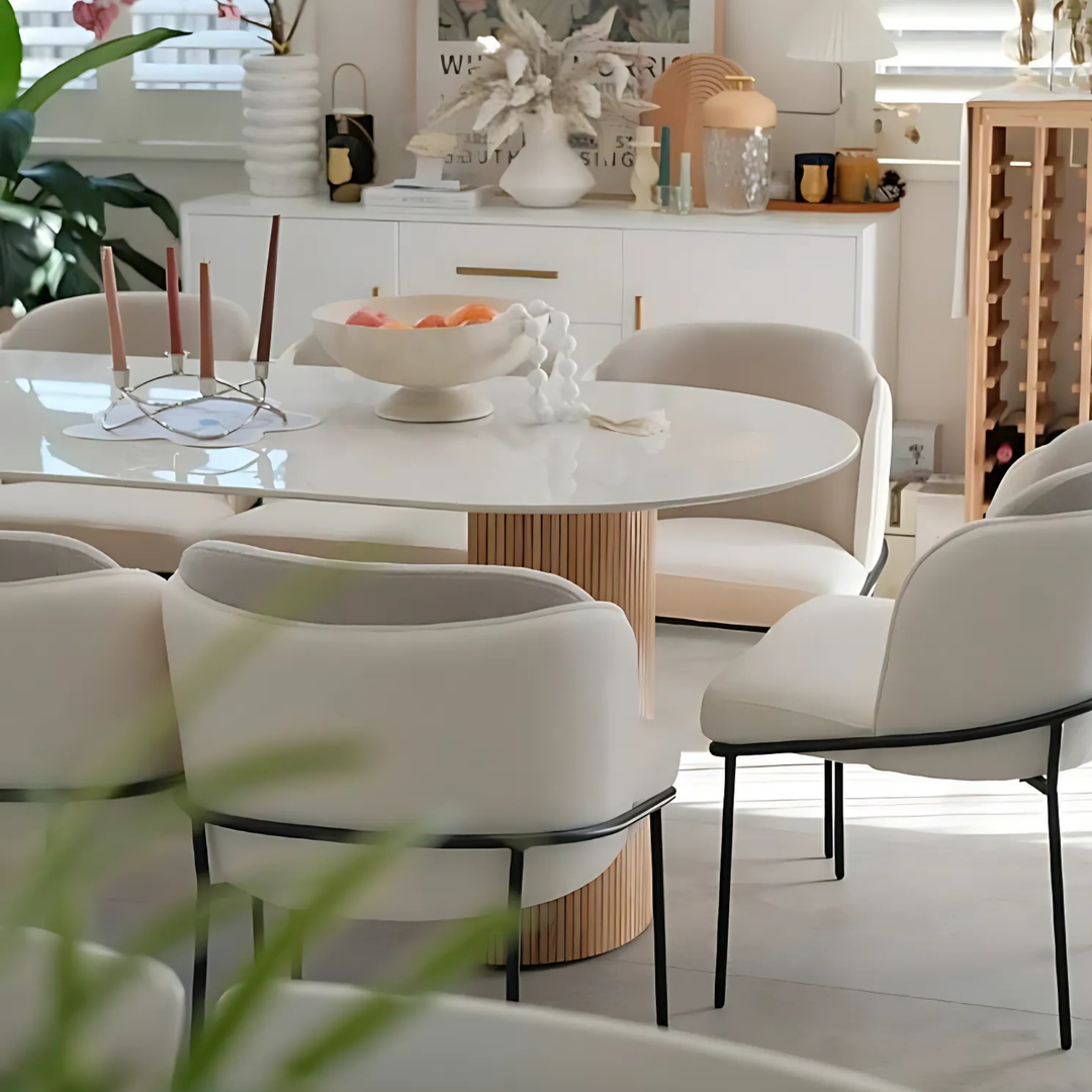 CREMA Oval Sintered Stone Dining Table - Radical Homes Singapore