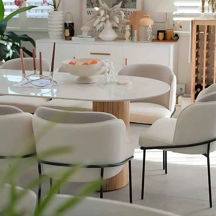 CREMA Oval Sintered Stone Dining Table - Radical Homes Singapore