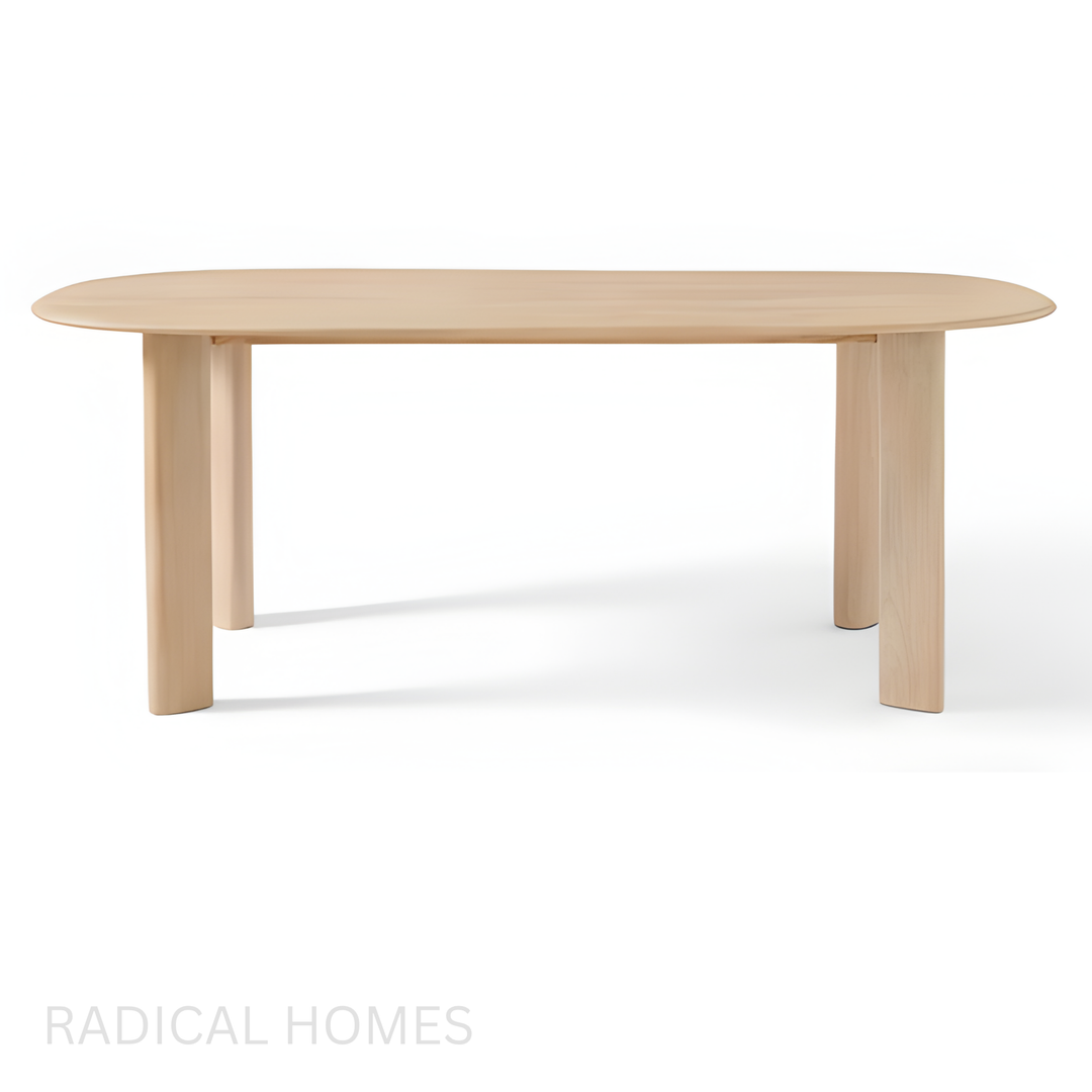 VANEZ Solid Wood Oval Dining Table - Radical Homes Singapore