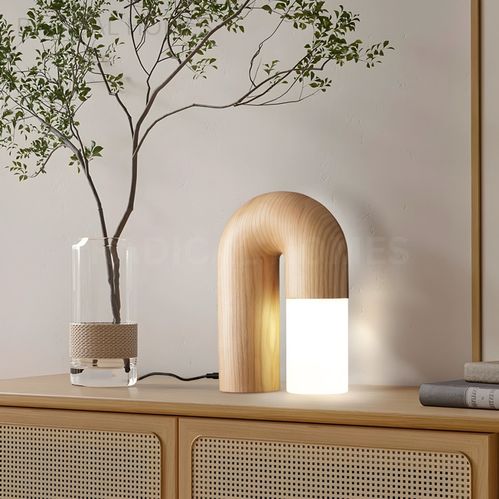ULLY Japandi Solid Wood Table Lamp - Radical Homes Singapore