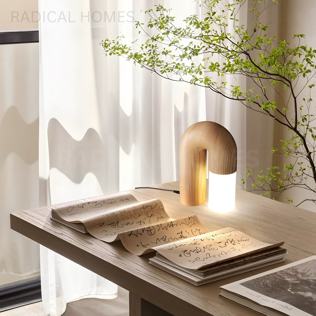 ULLY Japandi Solid Wood Table Lamp - Radical Homes Singapore