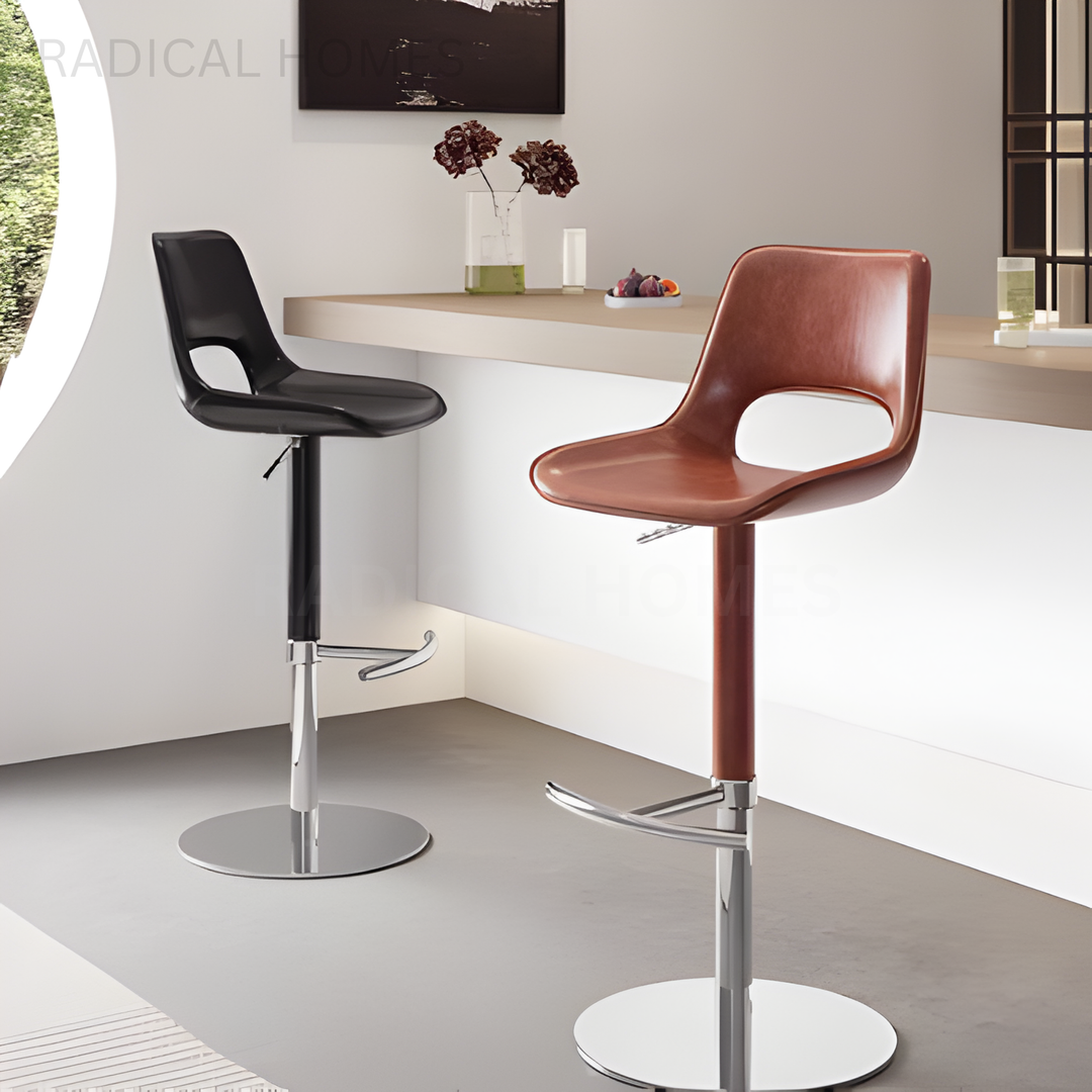 BANCO Modern Adjustable Leather Bar Stool - Radical Homes Singapore