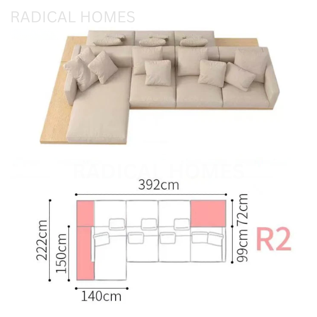 KIARA Minimalist Double-Sided Fabric Sofa