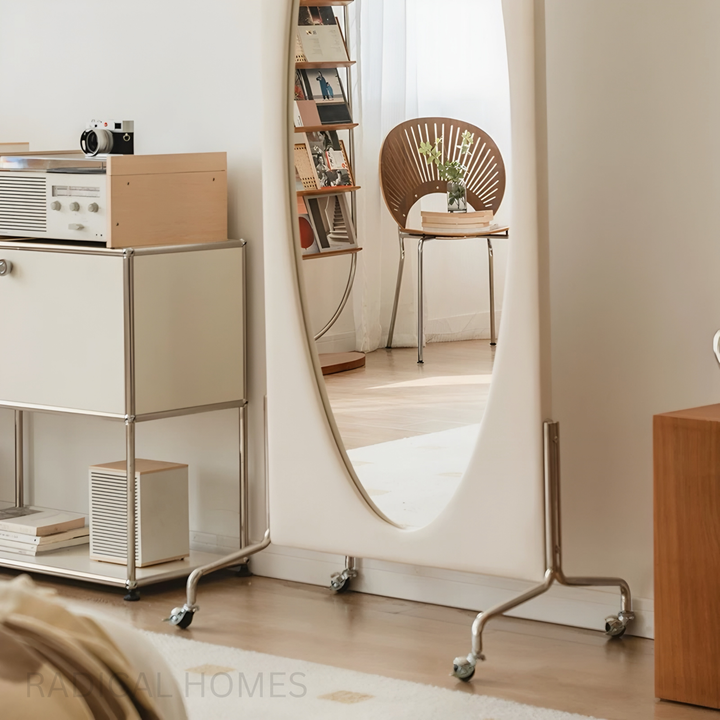 FLEUR Modern Minimaist Oval Floor Mirror