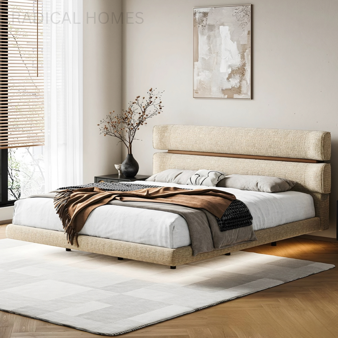 LUCERNO Modern Fabric Floating Bedframe