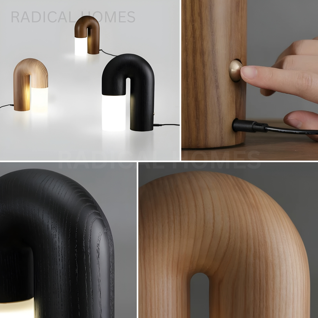 ULLY Japandi Solid Wood Table Lamp - Radical Homes Singapore
