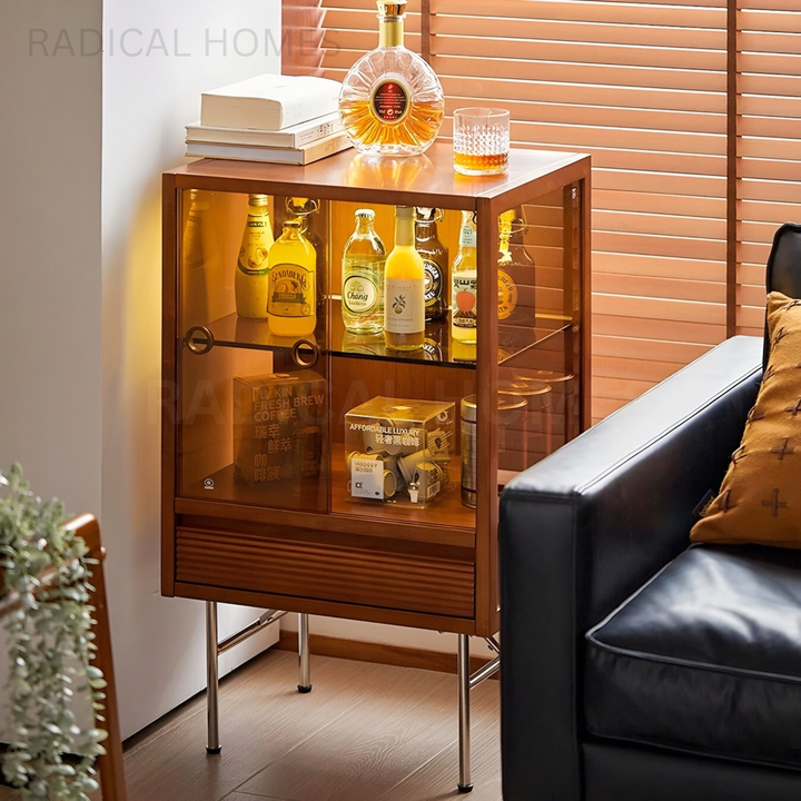DEXTER Mid Century Solid Wood Display Cabinet - Radical Homes Singapore