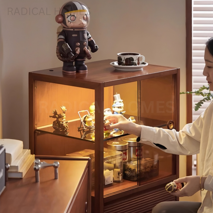 DEXTER Mid Century Solid Wood Display Cabinet - Radical Homes Singapore