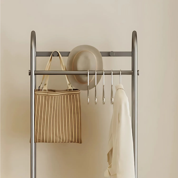 METALO Rotating Mirror Open Concept Wardrobe Rack
