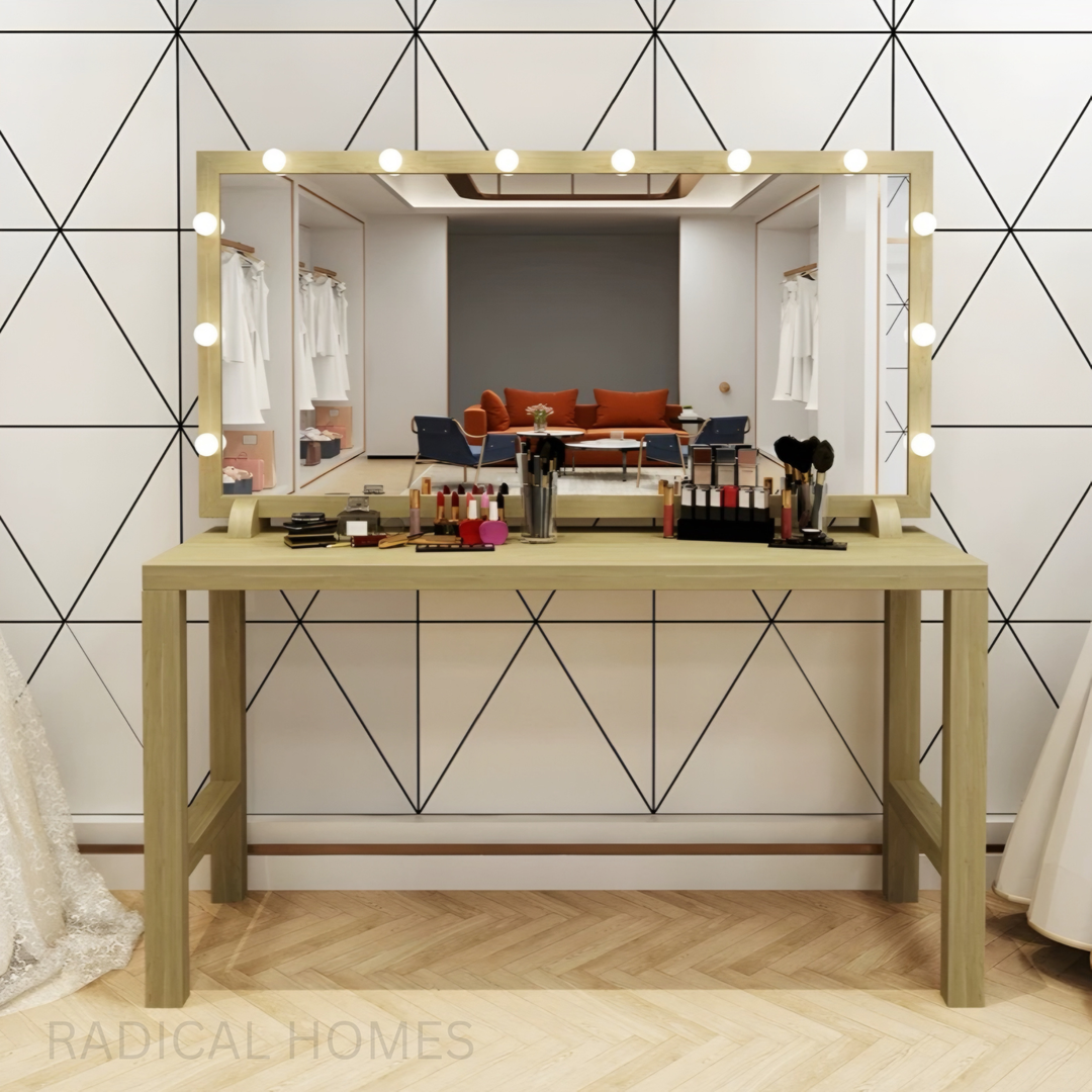 LYNN Vintage Hollywood Spotlight Vanity Table - Radical Homes Singapore