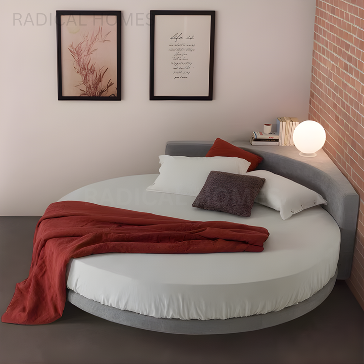 CANLAS Modern Round Fabric Bedframe - Radical Homes Singapore