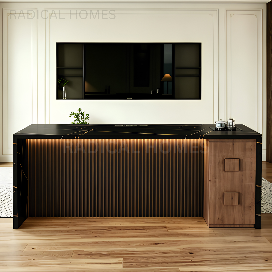 JEFI Modern Bar Table With Storage