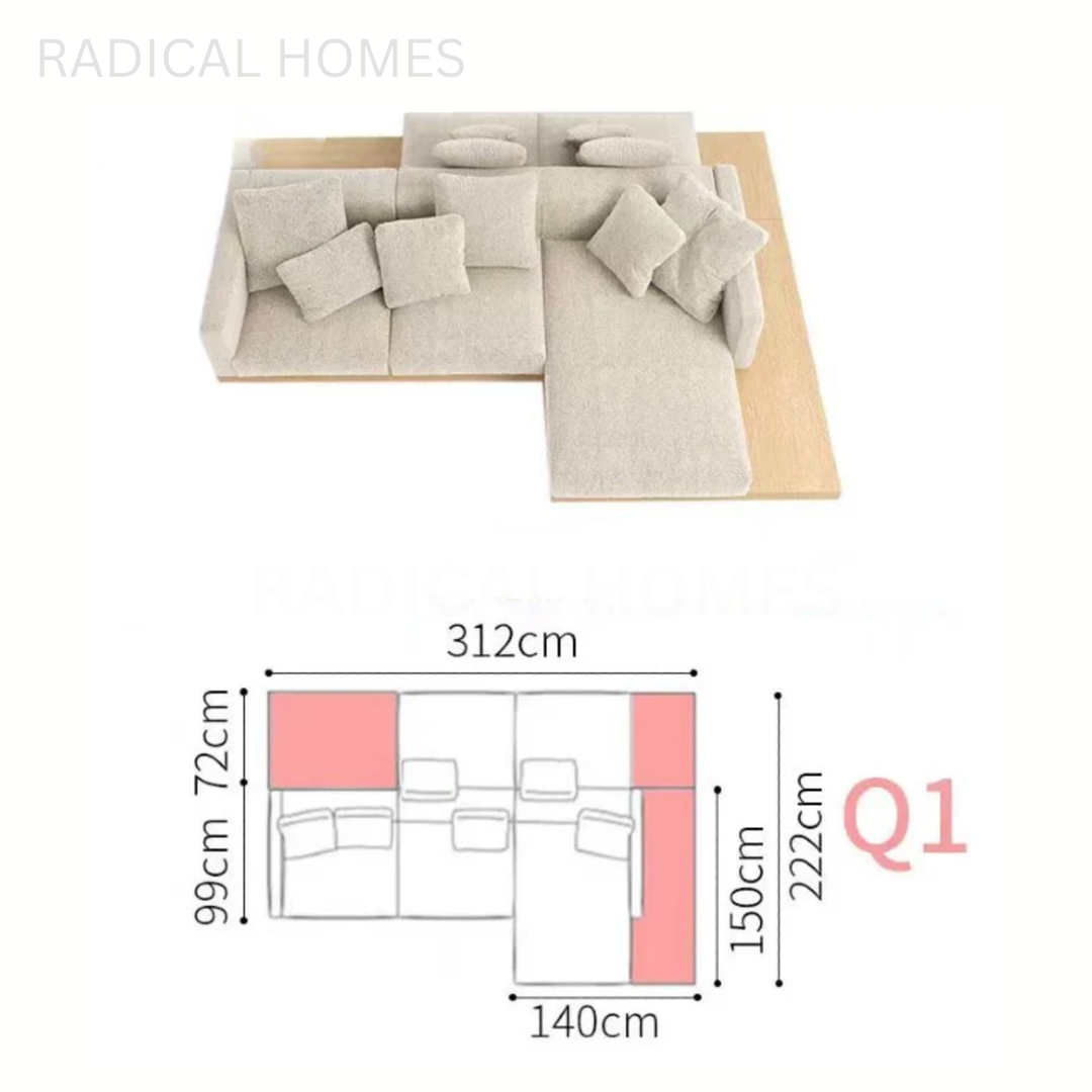 KIARA Minimalist Double-Sided Fabric Sofa