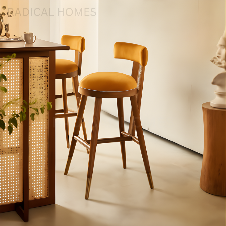 PETRA Vintage Velvet Bar Stool - Radical Homes Singapore