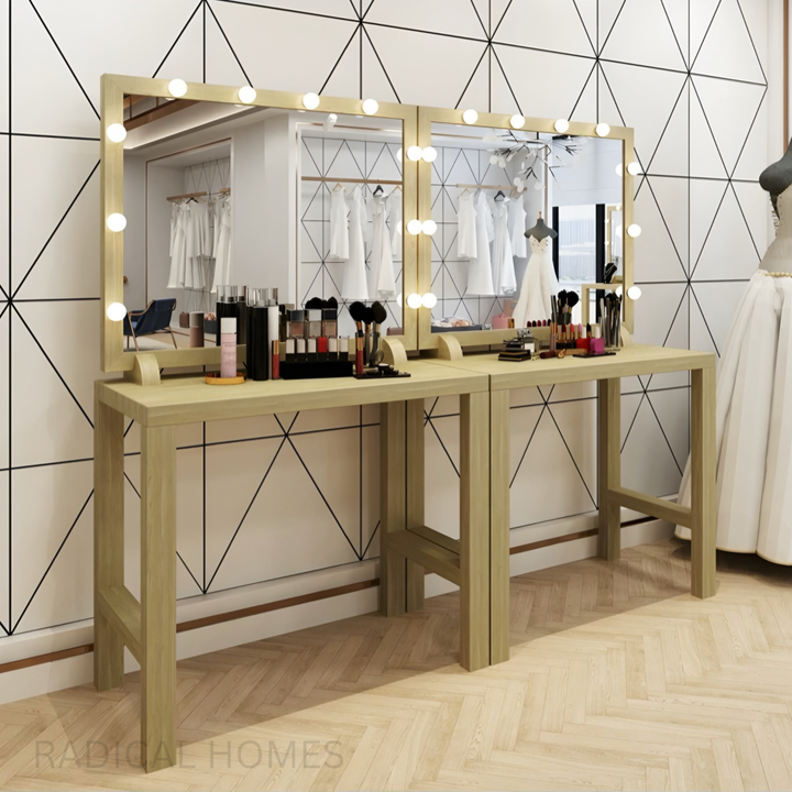 LYNN Vintage Hollywood Spotlight Vanity Table - Radical Homes Singapore
