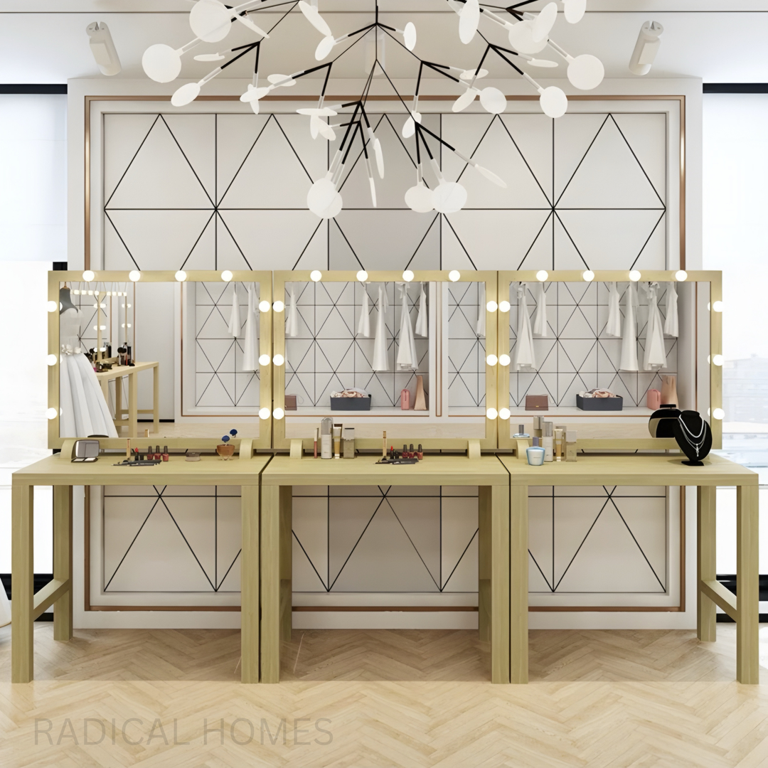 LYNN Vintage Hollywood Spotlight Vanity Table - Radical Homes Singapore
