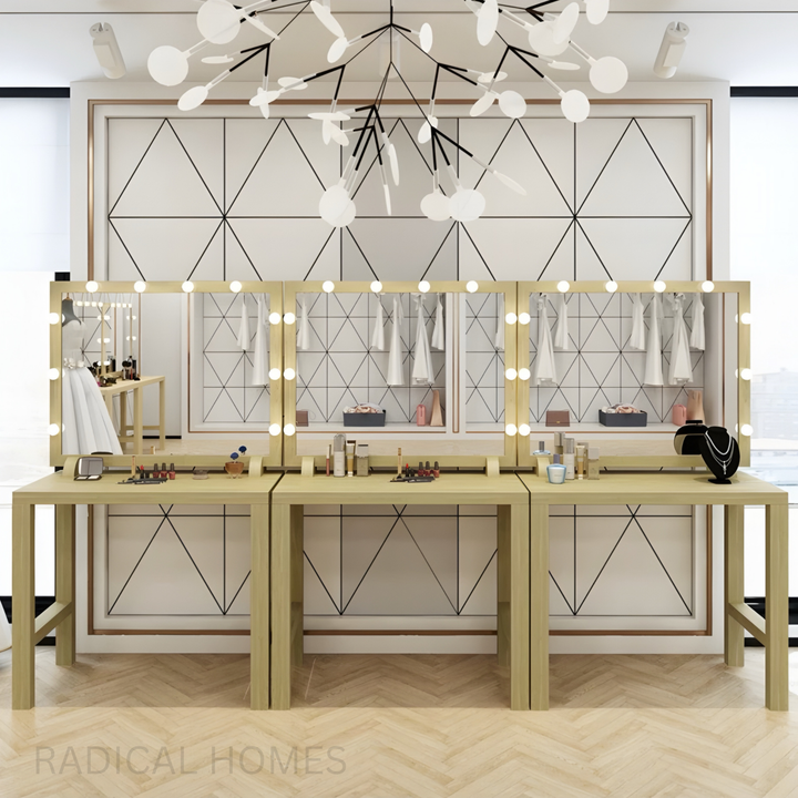 LYNN Vintage Hollywood Spotlight Vanity Table - Radical Homes Singapore