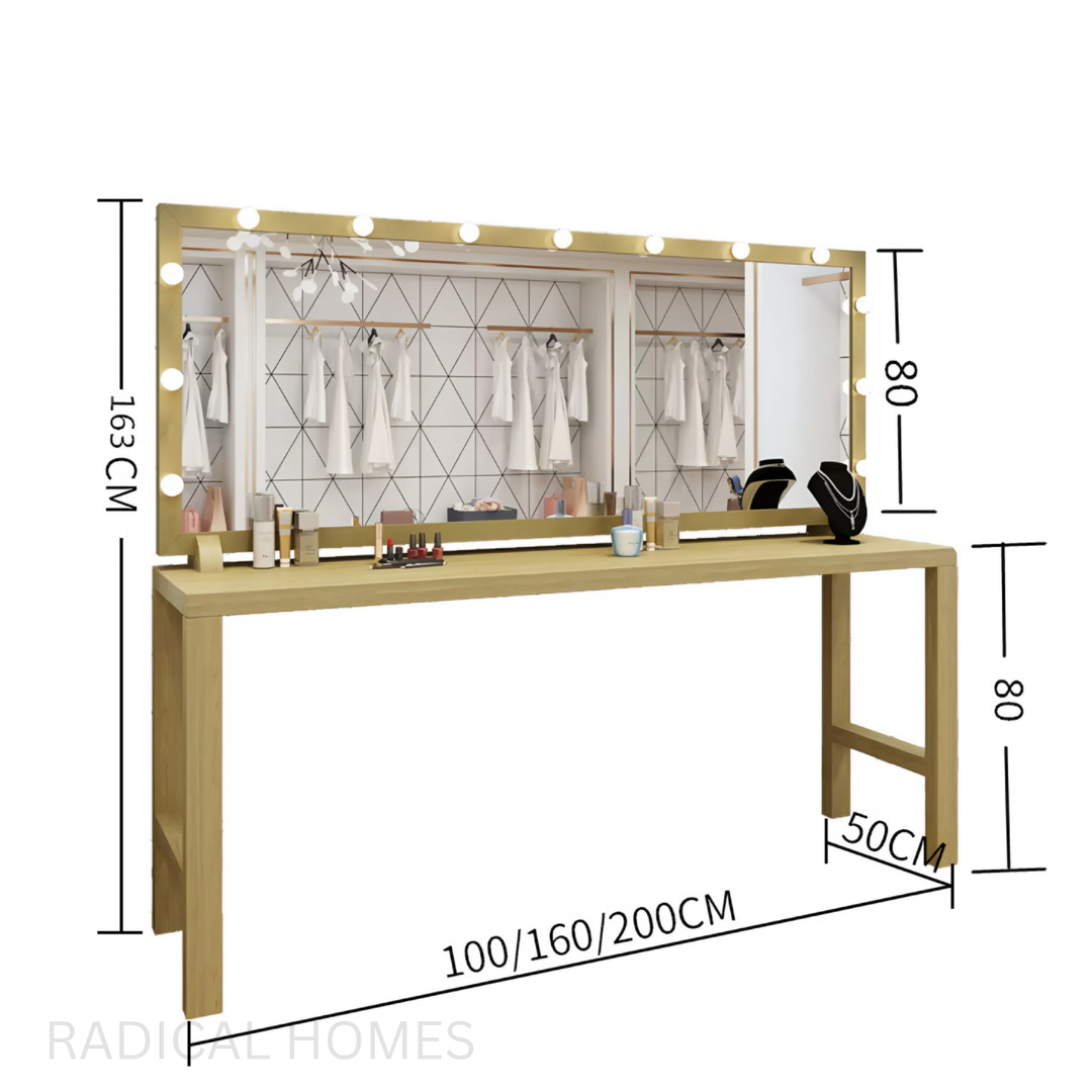 LYNN Vintage Hollywood Spotlight Vanity Table - Radical Homes Singapore