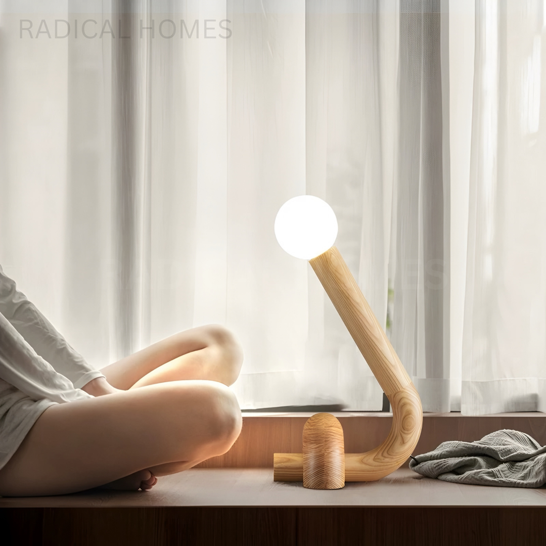 TOBI Wabi Sabi Solid Wood Table Lamp - Radical Homes Singapore