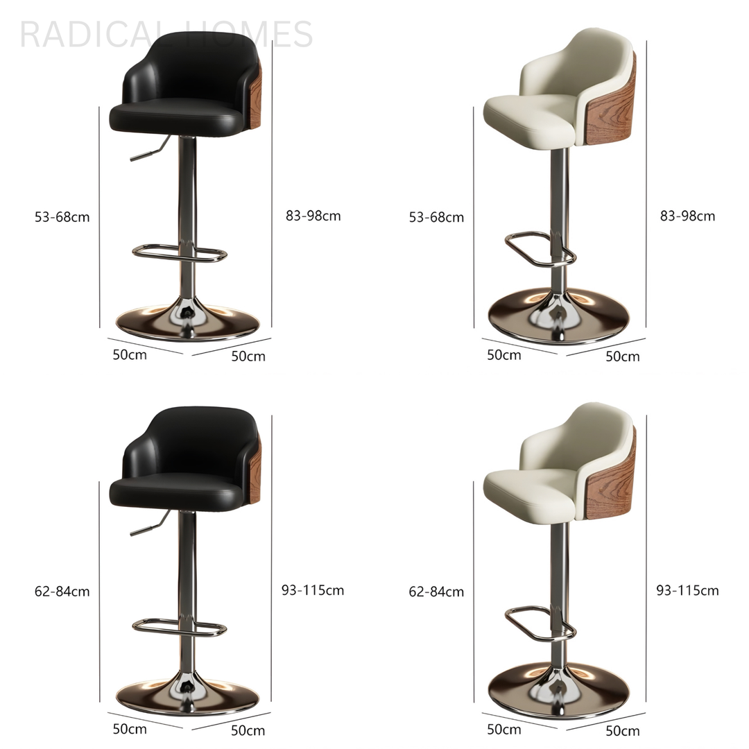 ZERANO Modern Leather Bar Stool - Radical Homes Singapore