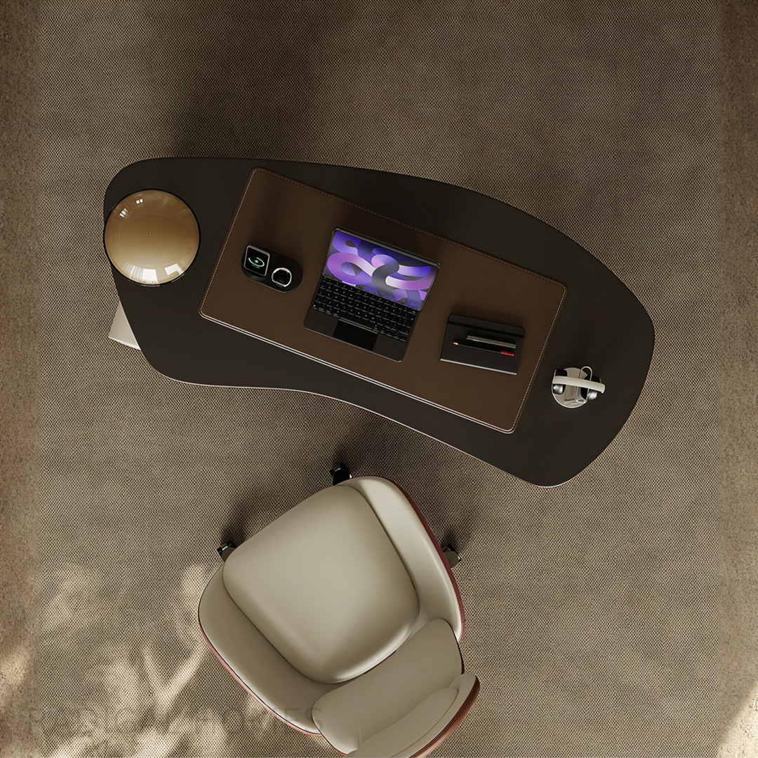 VELORIA Modern Office Desk and Leather Chair